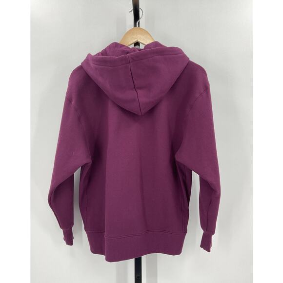 Quince Womens Heavyweight Fleece Boyfriend Full Zip Hoodie Plum size XS NWT - Picture 2 of 2